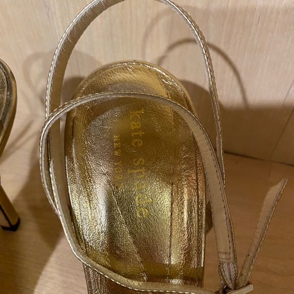 Kate Spade gold and black ankle strap heeled sandals Size 8 - Picture 4 of 6